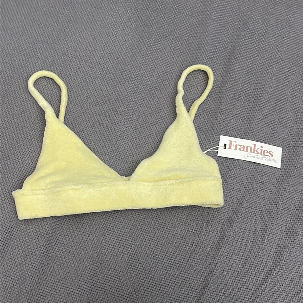 Frankie's Bikinis Yellow Triangle Bralette